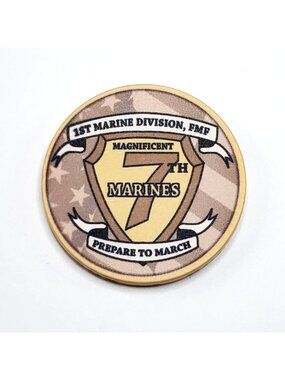 1st Marine Division Second Battalion Seventh Marines Challenge Coin USMC